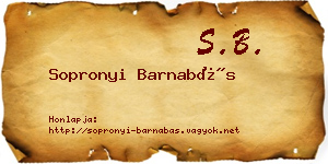 Sopronyi Barnabás névjegykártya