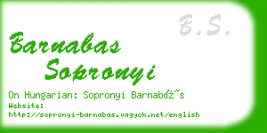 barnabas sopronyi business card